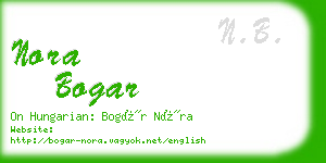 nora bogar business card